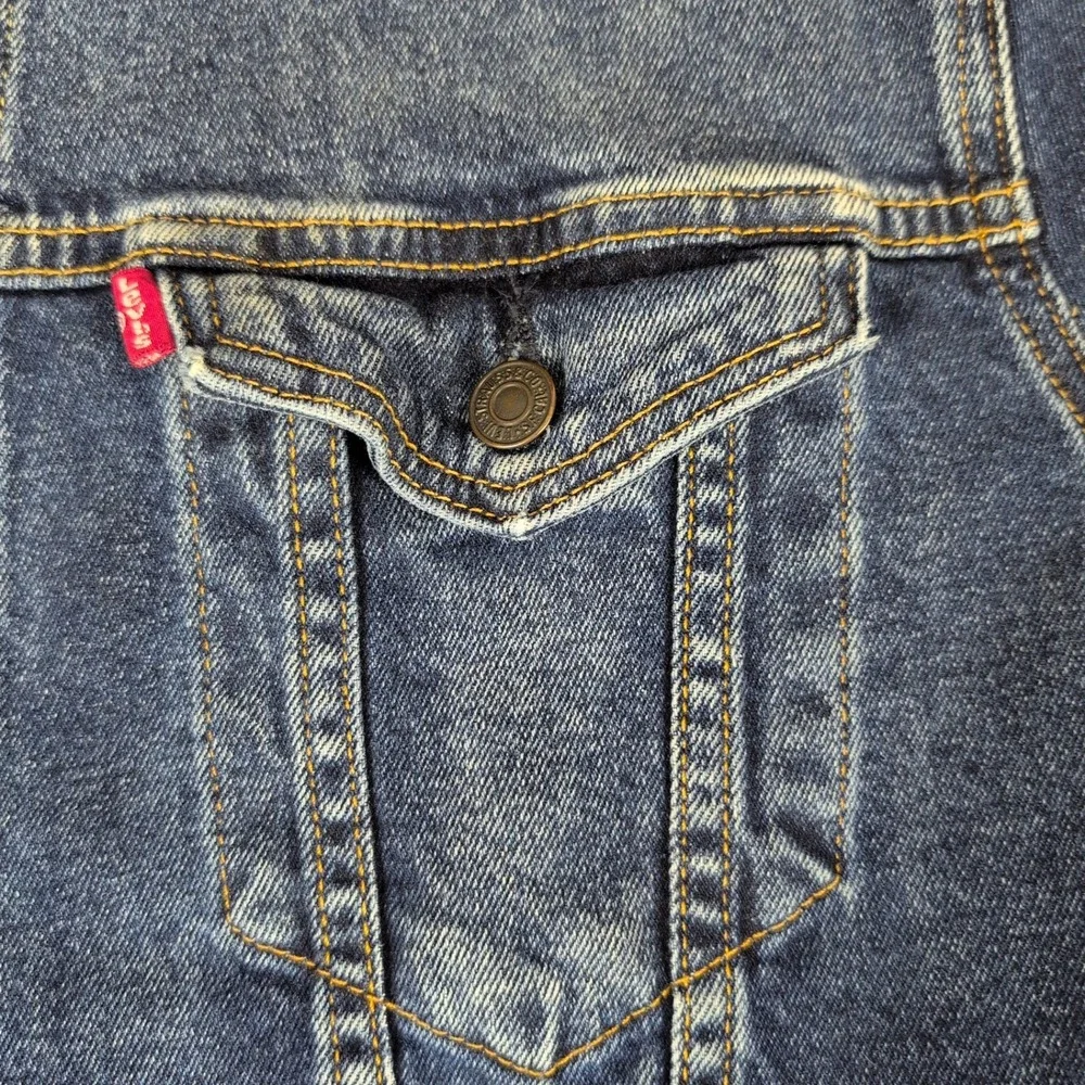 Levi's Trucker Denim Jacket Mens XL Dark Wash Faded Indigo Blue Jean 72334